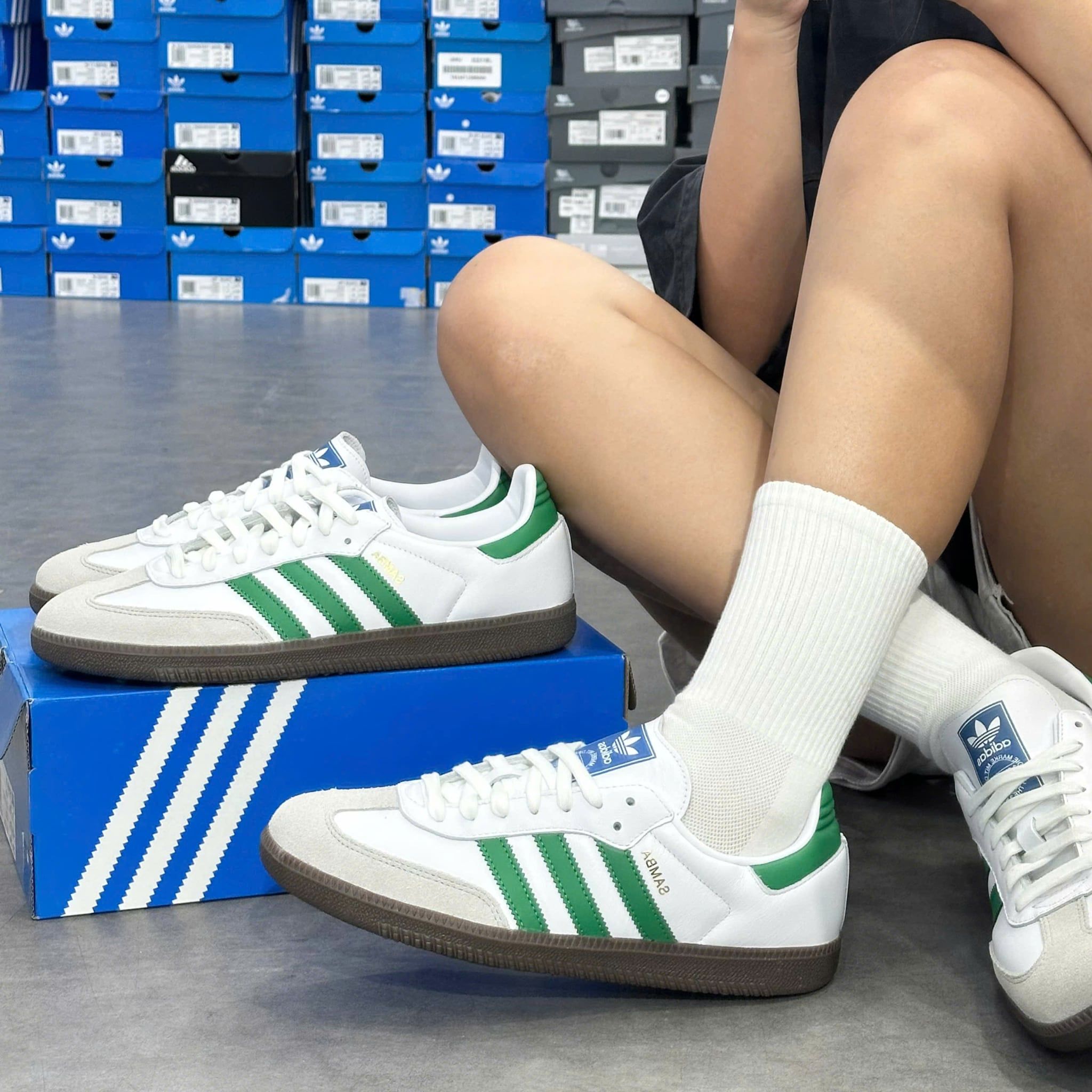  ADIDAS SAMBA OG FOOTWEAR WHITE GREEN IG1024 