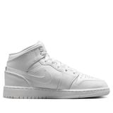  NIKE AIR JORDAN 1 MID TRIPLE WHITE 2023 GS 554725-136 