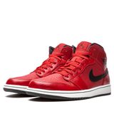  NIKE AIR JORDAN 1 MID GYM RED BLACK PATIENT 554725-602 