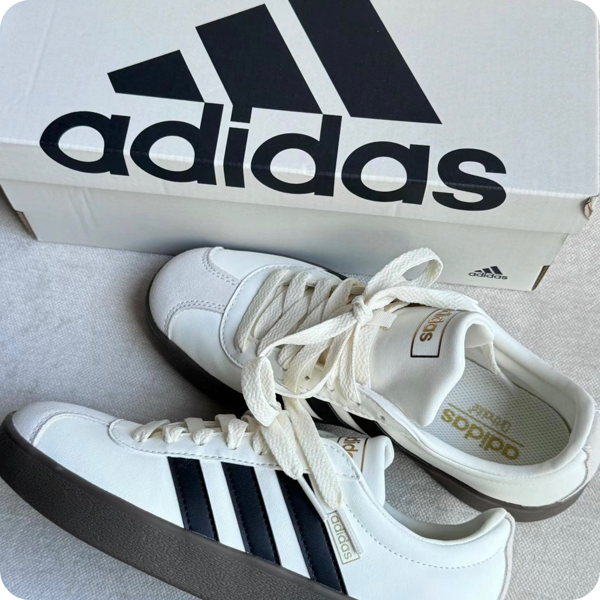  ADIDAS VL COURT CLASSIC CREAM WHITE CORE BLACK GUM JI0497 