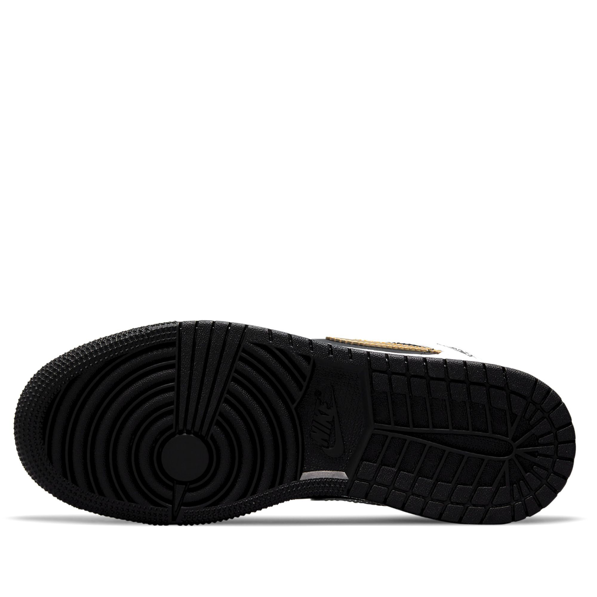  NIKE AIR JORDAN 1 MID WHITE BLACK GOLD 554725-190 