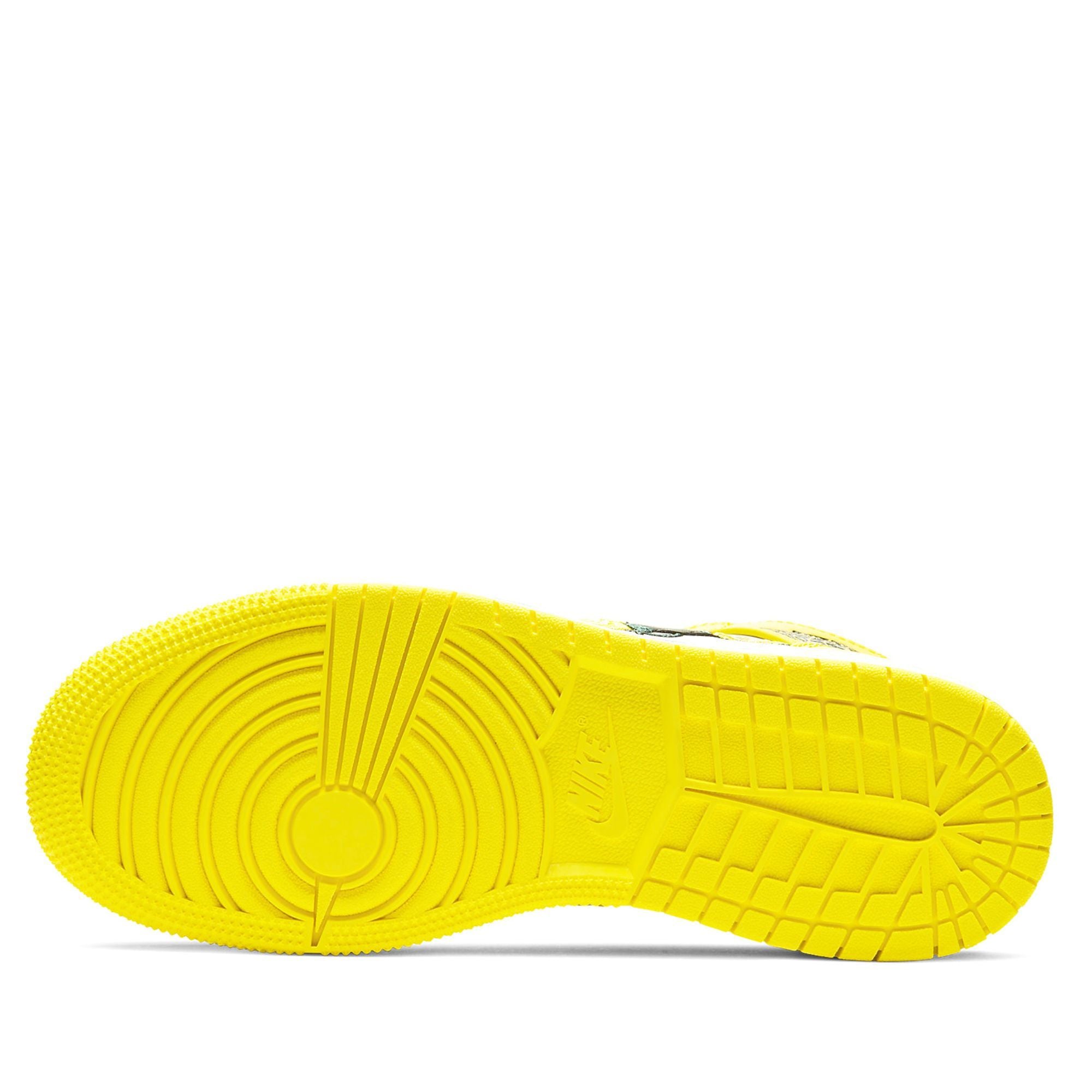  NIKE AIR JORDAN 1 MID GS DYNAMIC YELLOW FLORAL AV5174-700 
