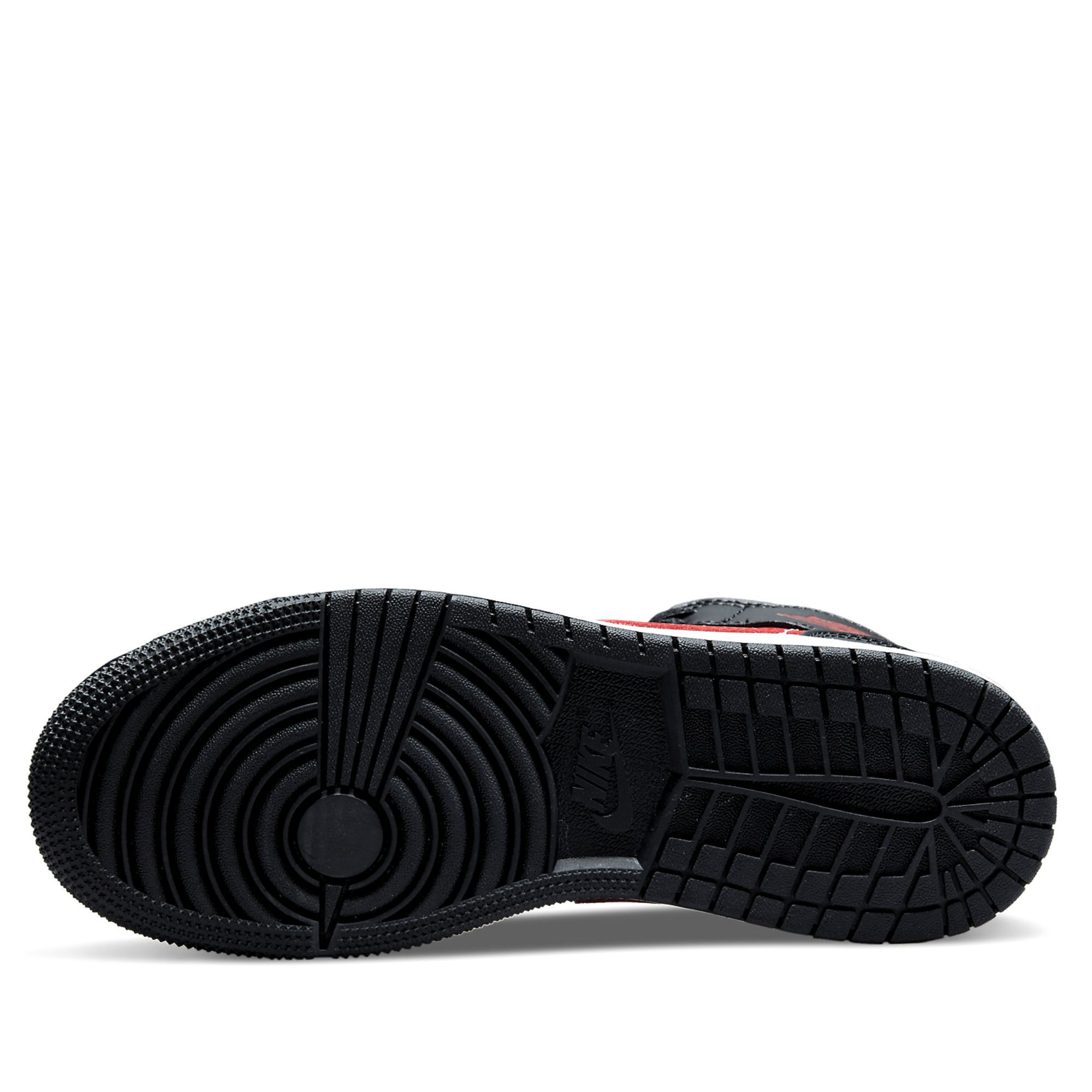 NIKE AIR JORDAN 1 MID BLACK FIRE RED GS 554725-079 