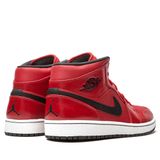  NIKE AIR JORDAN 1 MID GYM RED BLACK PATIENT 554725-602 