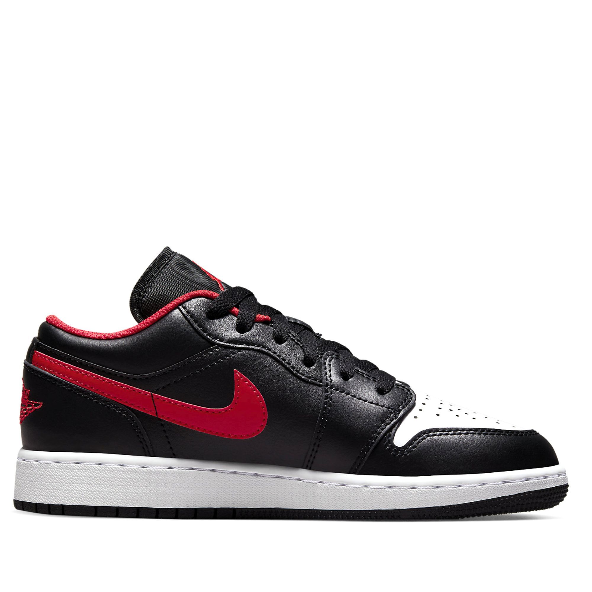  NIKE AIR JORDAN 1 LOW BLACK FIRED RED GS 553560-063 