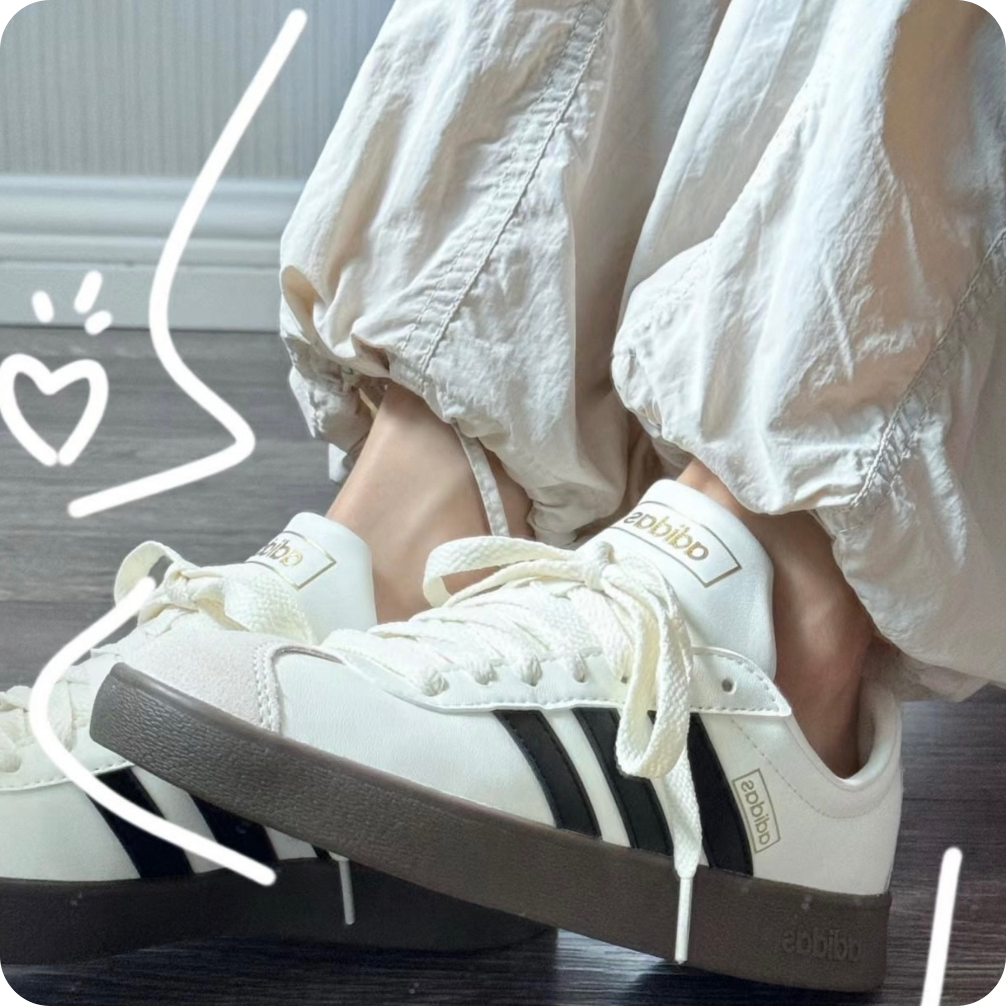  ADIDAS VL COURT CLASSIC CREAM WHITE CORE BLACK GUM JI0497 
