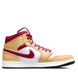  NIKE AIR JORDAN 1 MID BEIGE RED 554724-201 