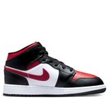  NIKE AIR JORDAN 1 MID BLACK FIRE RED GS 554725-079 