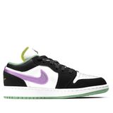  NIKE AIR JORDAN 1 LOW BLACK WHITE PURPLE 553560-151 