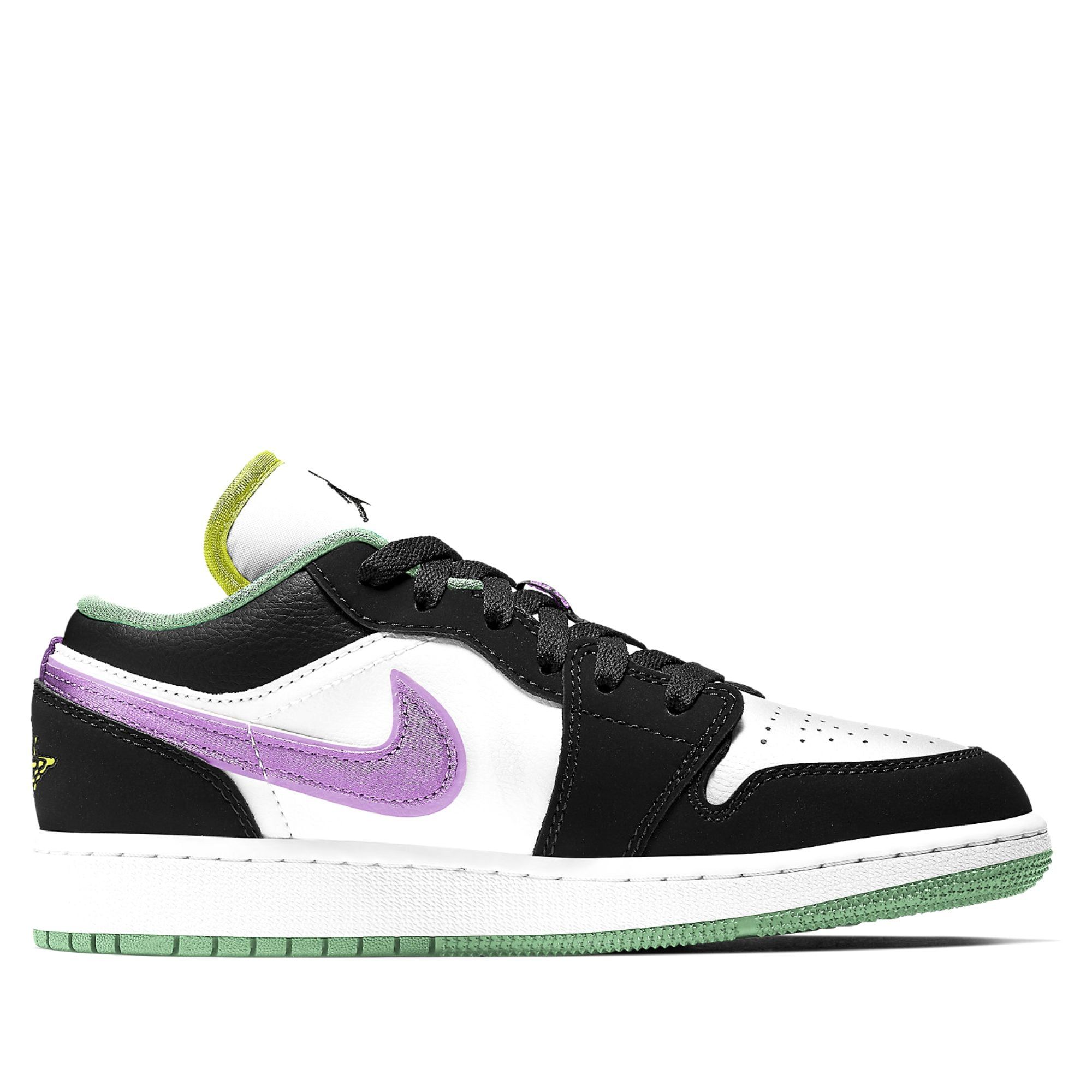  NIKE AIR JORDAN 1 LOW BLACK WHITE PURPLE 553560-151 