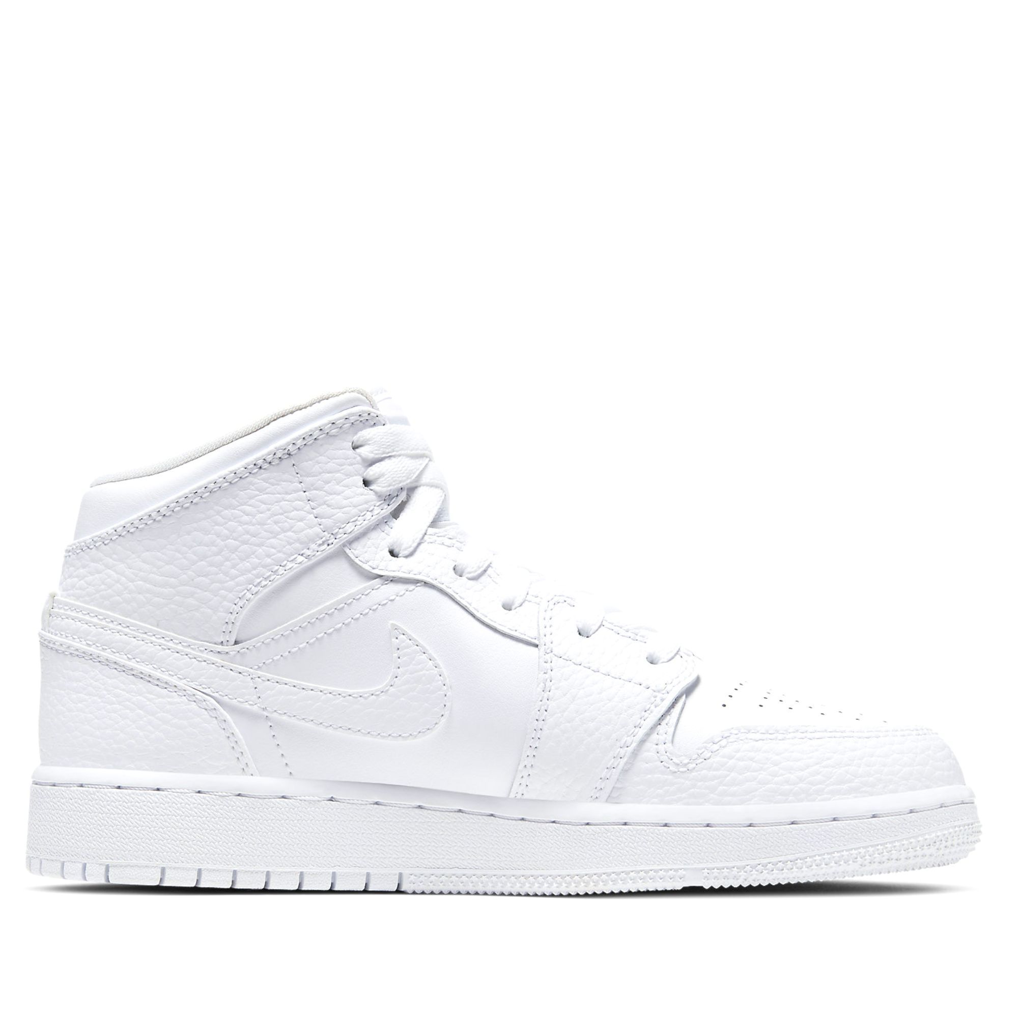  NIKE AIR JORDAN 1 MID GS TRIPLE WHITE 554725-130 