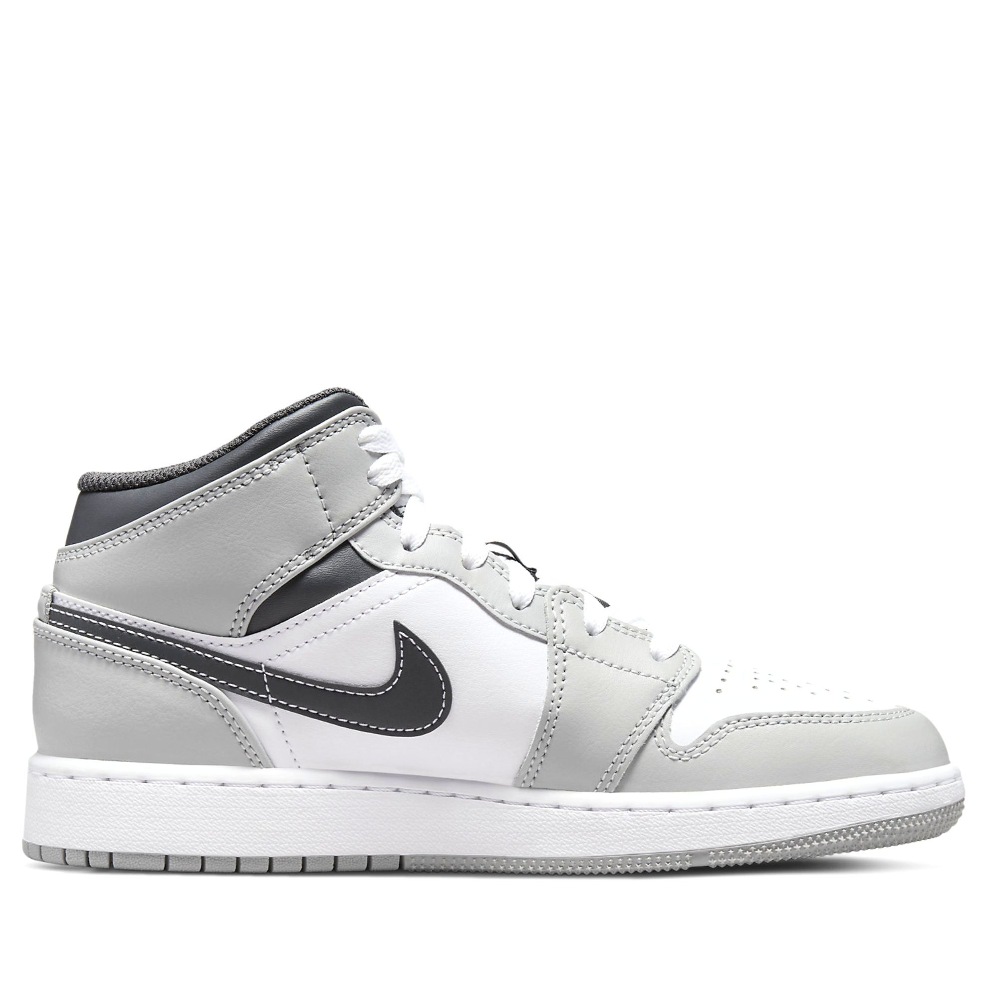  NIKE AIR JORDAN 1 MID LIGHT SMOKE GREY ANTHRACITE GS 554725-078 