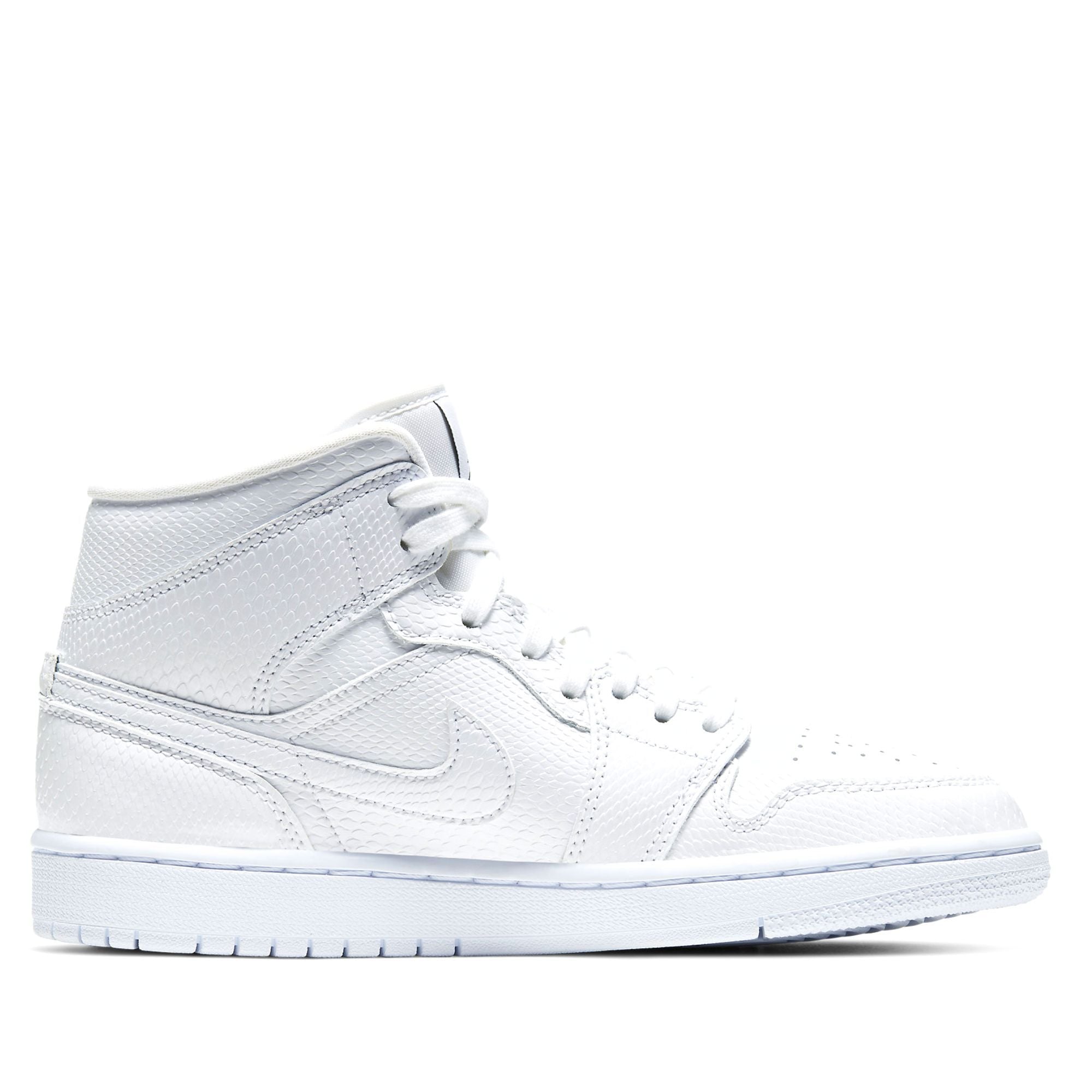  NIKE AIR JORDAN 1 MID WHITE SNAKESKIN BQ6472-110 l BQ6472-100 