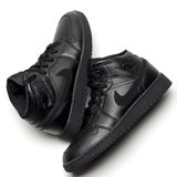  NIKE AIR JORDAN 1 MID GS TRIPLE BLACK 2015 554725-030 