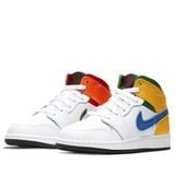 NIKE AIR JORDAN 1 MID WHITE COURT PURPLE TEAL 554725-128 