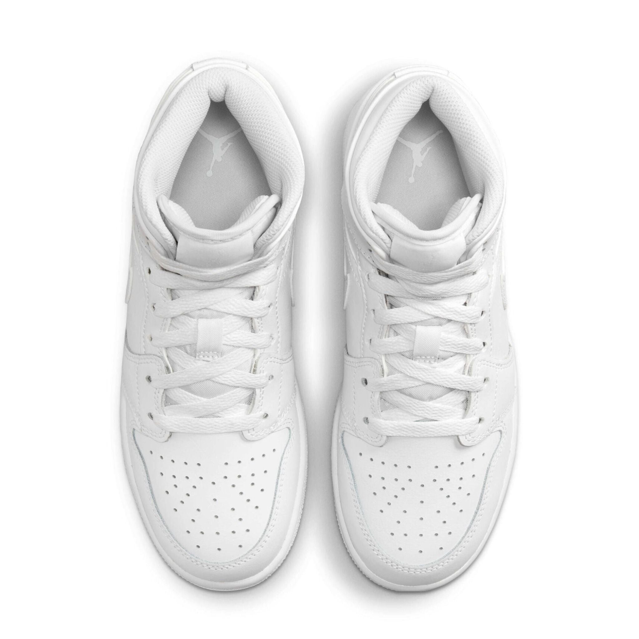  NIKE AIR JORDAN 1 MID TRIPLE WHITE 2023 GS 554725-136 