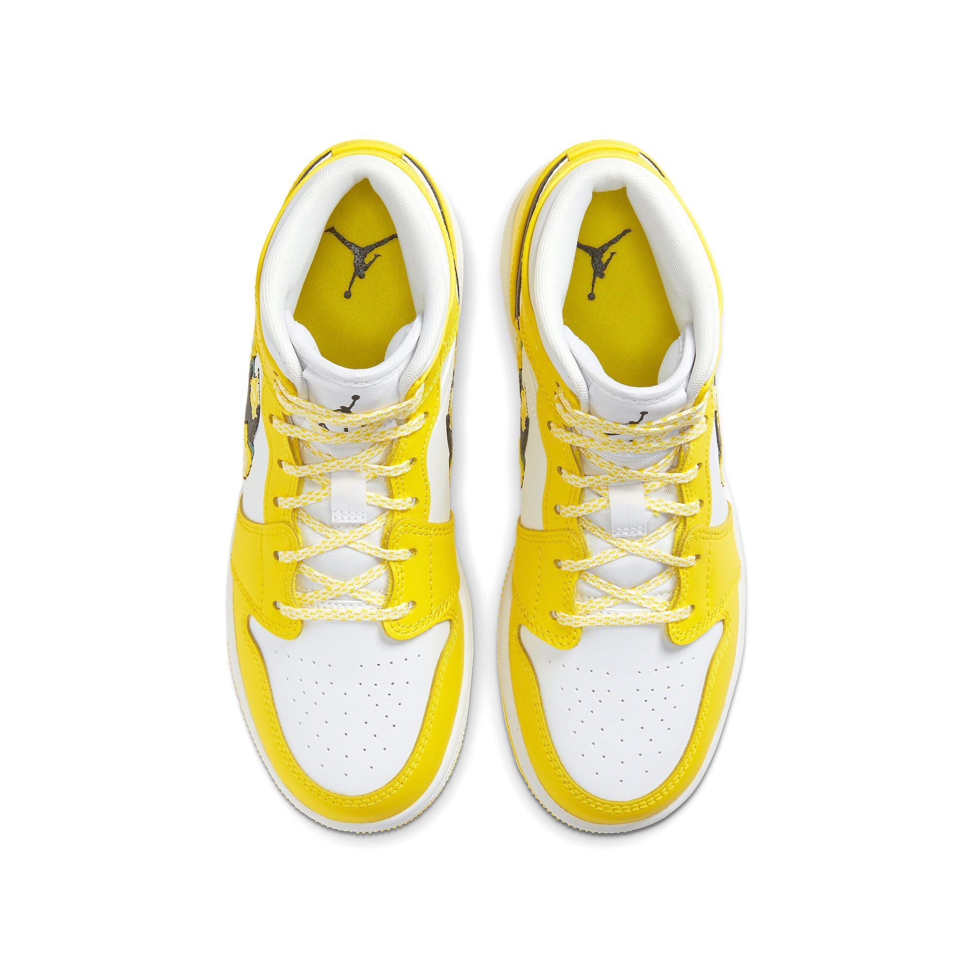  NIKE AIR JORDAN 1 MID GS DYNAMIC YELLOW FLORAL AV5174-700 