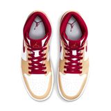  NIKE AIR JORDAN 1 MID BEIGE RED 554724-201 