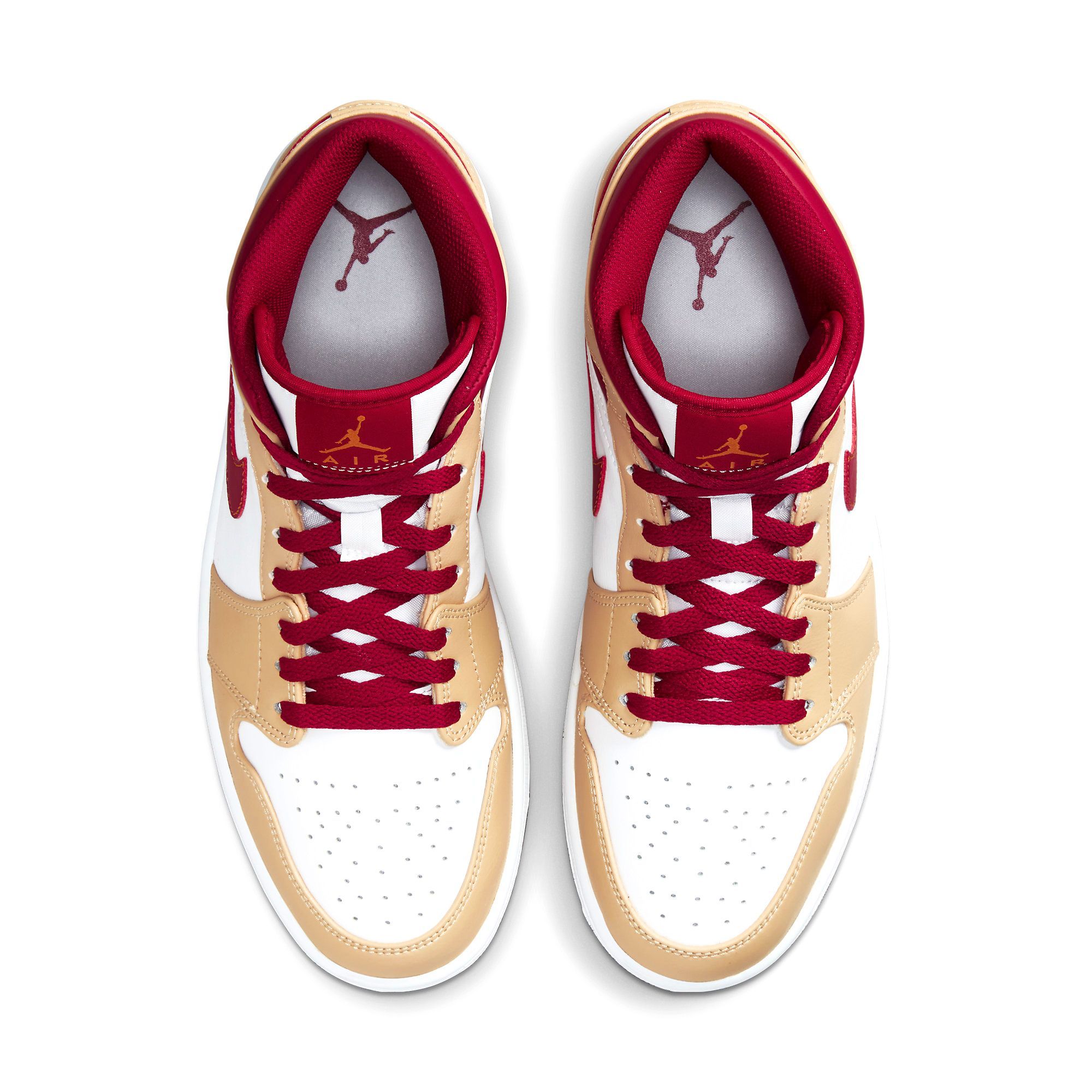  NIKE AIR JORDAN 1 MID BEIGE RED 554724-201 