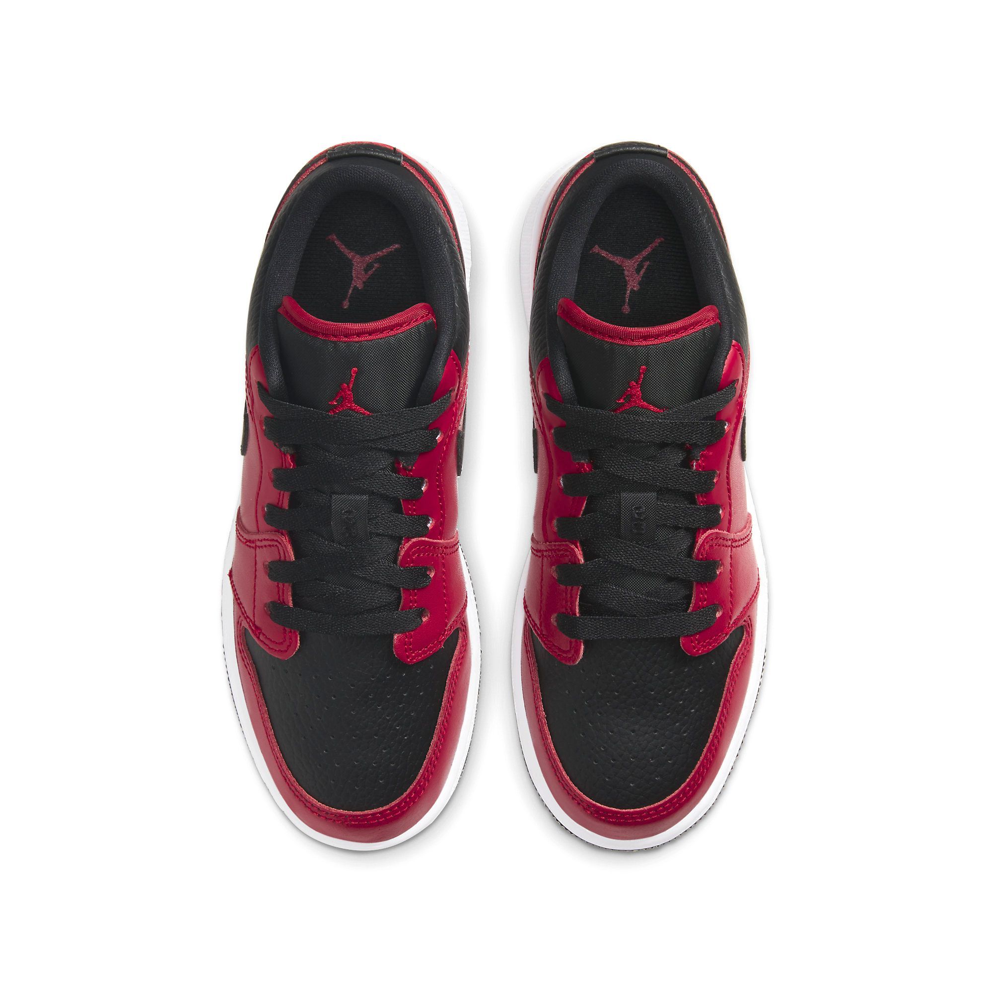  NIKE AIR JORDAN 1 LOW GS GYM RED BLACK PEBBLED 553560-605 