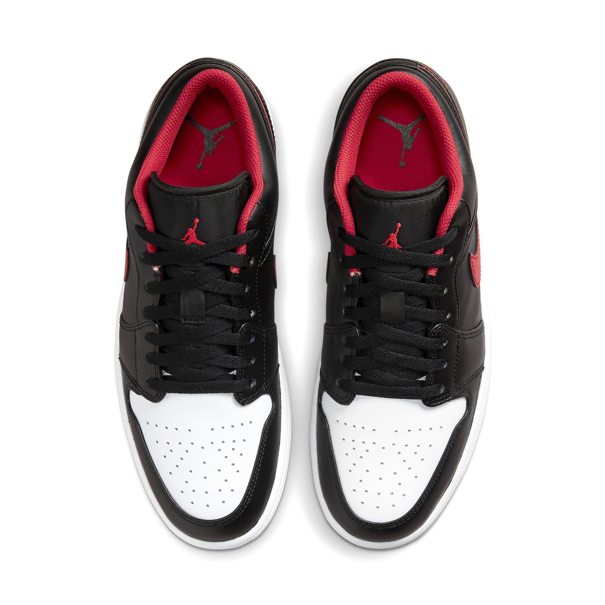  NIKE AIR JORDAN 1 LOW BLACK FIRED RED 553558-063 