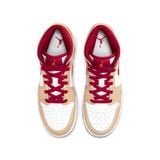  NIKE AIR JORDAN 1 MID LIGHT CARDINAL CURRY GS 554725-201 
