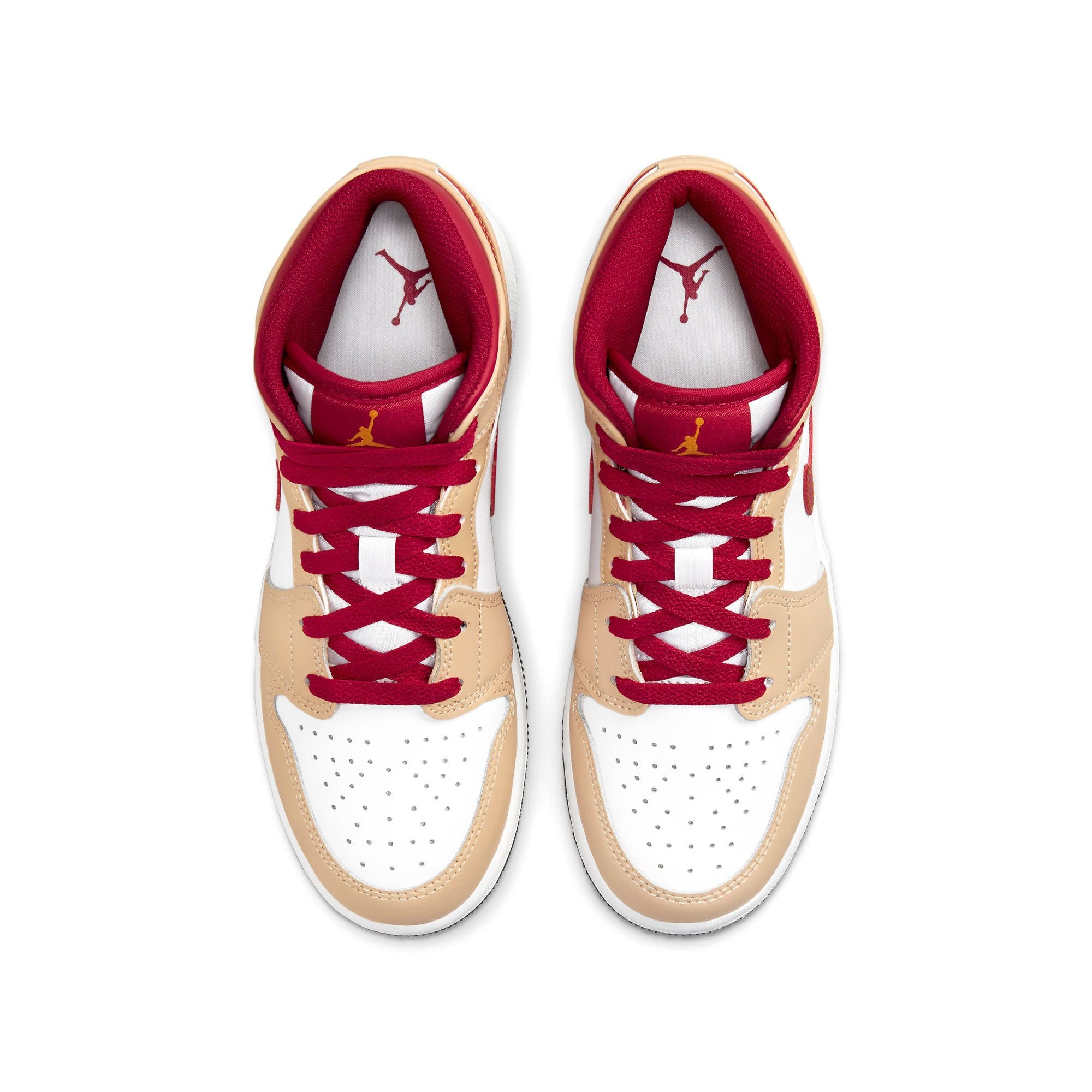  NIKE AIR JORDAN 1 MID LIGHT CARDINAL CURRY GS 554725-201 