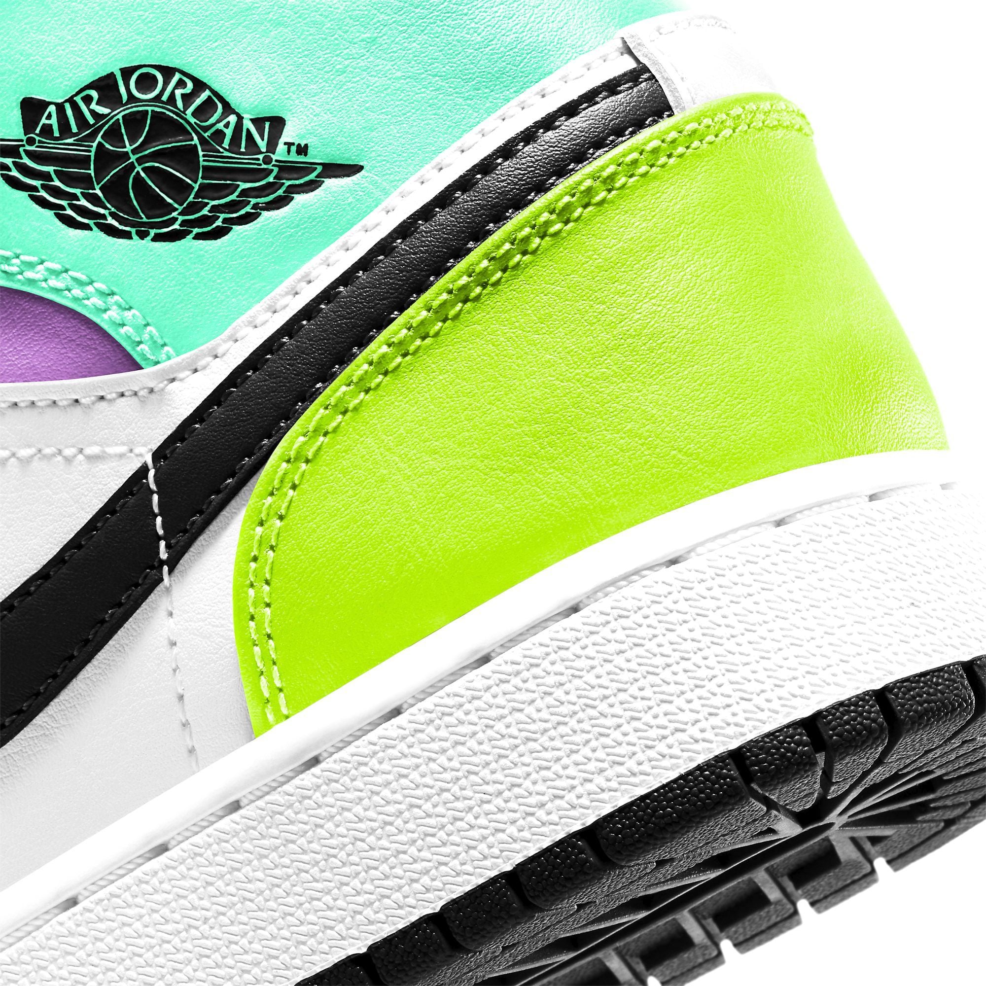  NIKE AIR JORDAN 1 MID GS PASTEL BLACK TOE 554725-175 