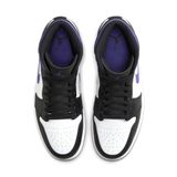  NIKE AIR JORDAN 1 MID WHITE BLACK PURPLE 554724-095 