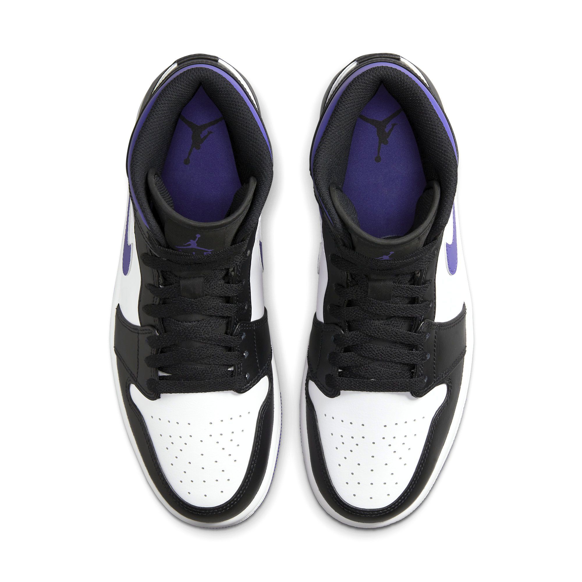  NIKE AIR JORDAN 1 MID WHITE BLACK PURPLE 554724-095 