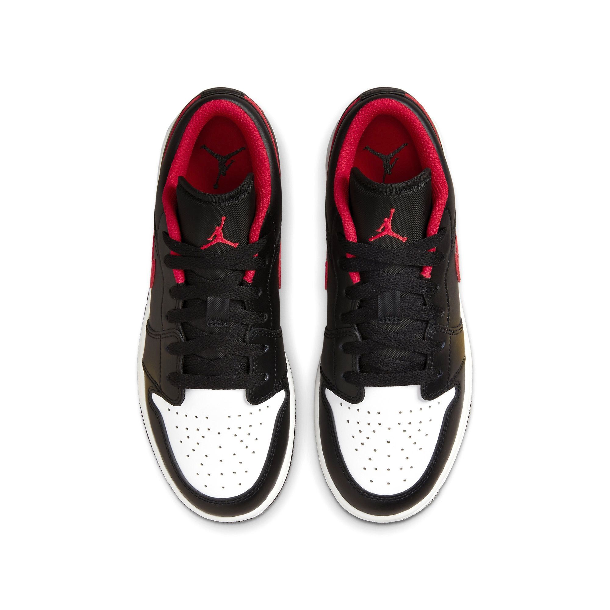  NIKE AIR JORDAN 1 LOW BLACK FIRED RED GS 553560-063 