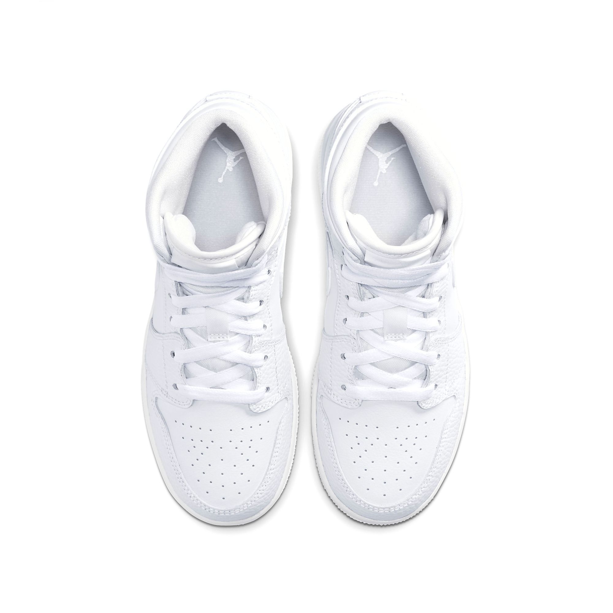  NIKE AIR JORDAN 1 MID GS TRIPLE WHITE 554725-130 