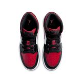  NIKE AIR JORDAN 1 MID BLACK FIRE RED GS 554725-079 