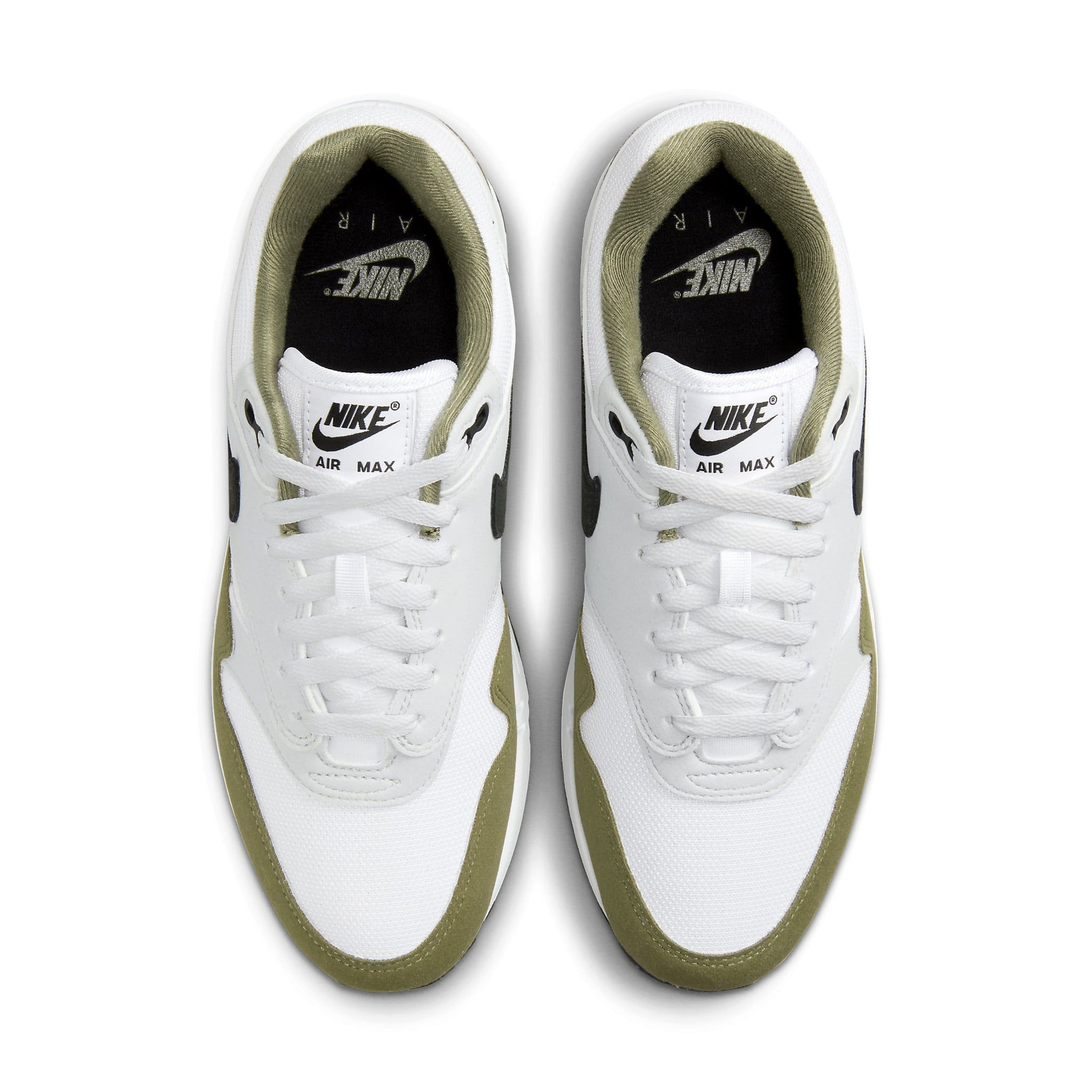  NIKE AIR MAX 1 WHITE BLACK MEDIUM OLIVE FD9082-102 