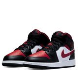  NIKE AIR JORDAN 1 MID BLACK FIRE RED GS 554725-079 