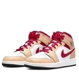 NIKE AIR JORDAN 1 MID LIGHT CARDINAL CURRY GS 554725-201 