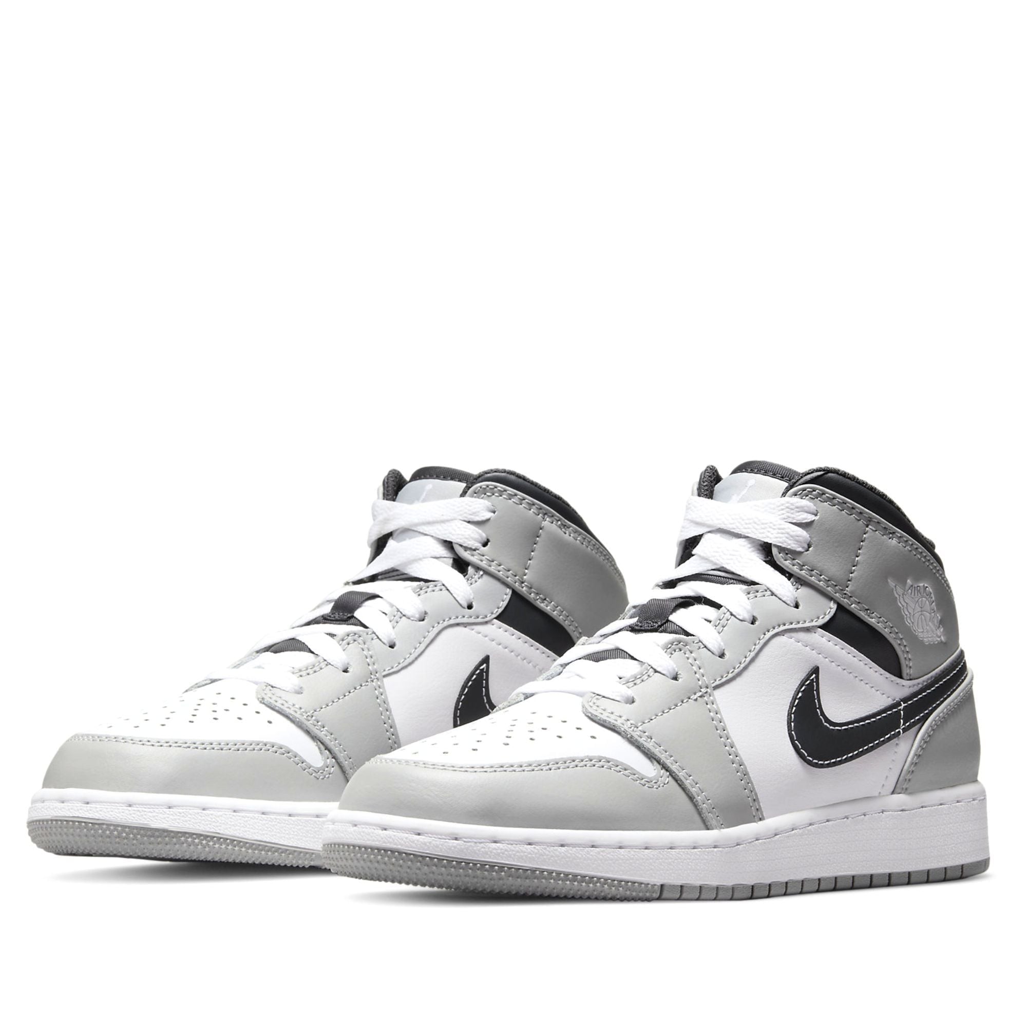  NIKE AIR JORDAN 1 MID LIGHT SMOKE GREY ANTHRACITE GS 554725-078 