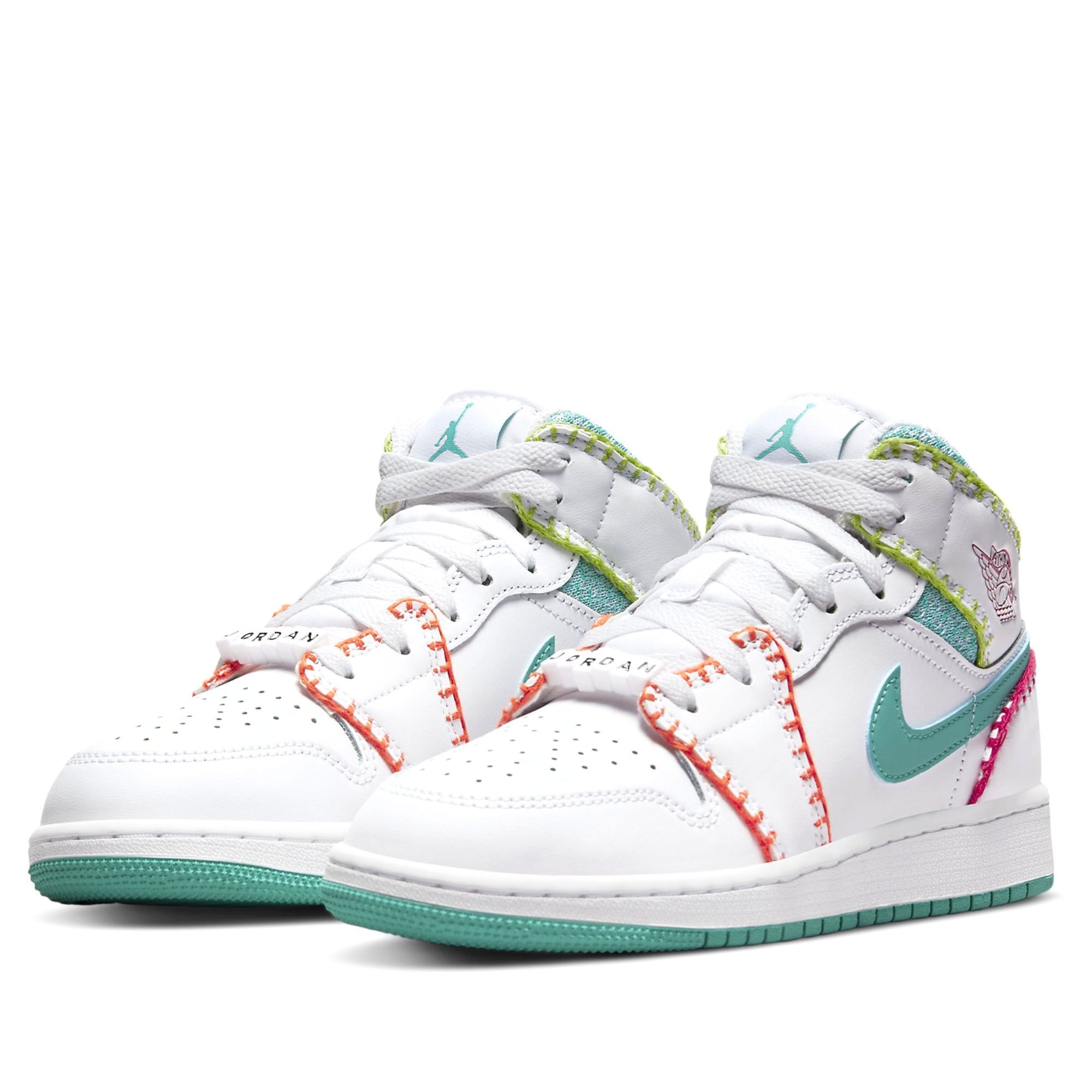  NIKE AIR JORDAN 1 MID MULTI KNIT GS DM6218-100 