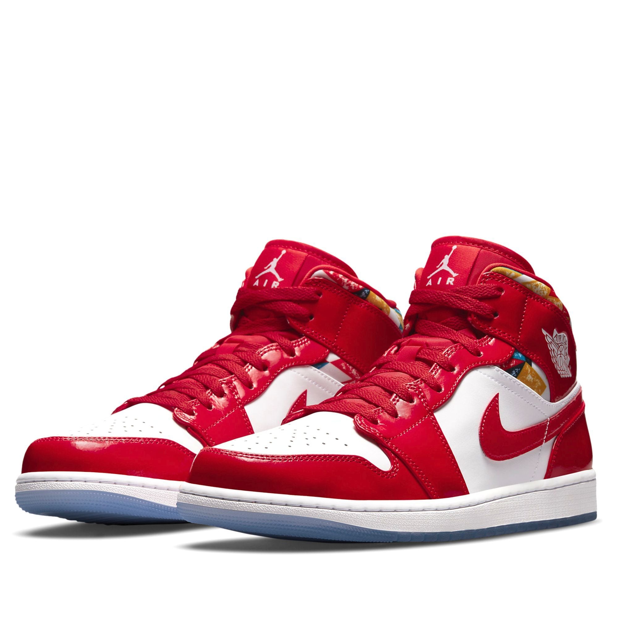  NIKE AIR JORDAN 1 MID BARCELONA SWEATER RED PATENT DC7248-600 