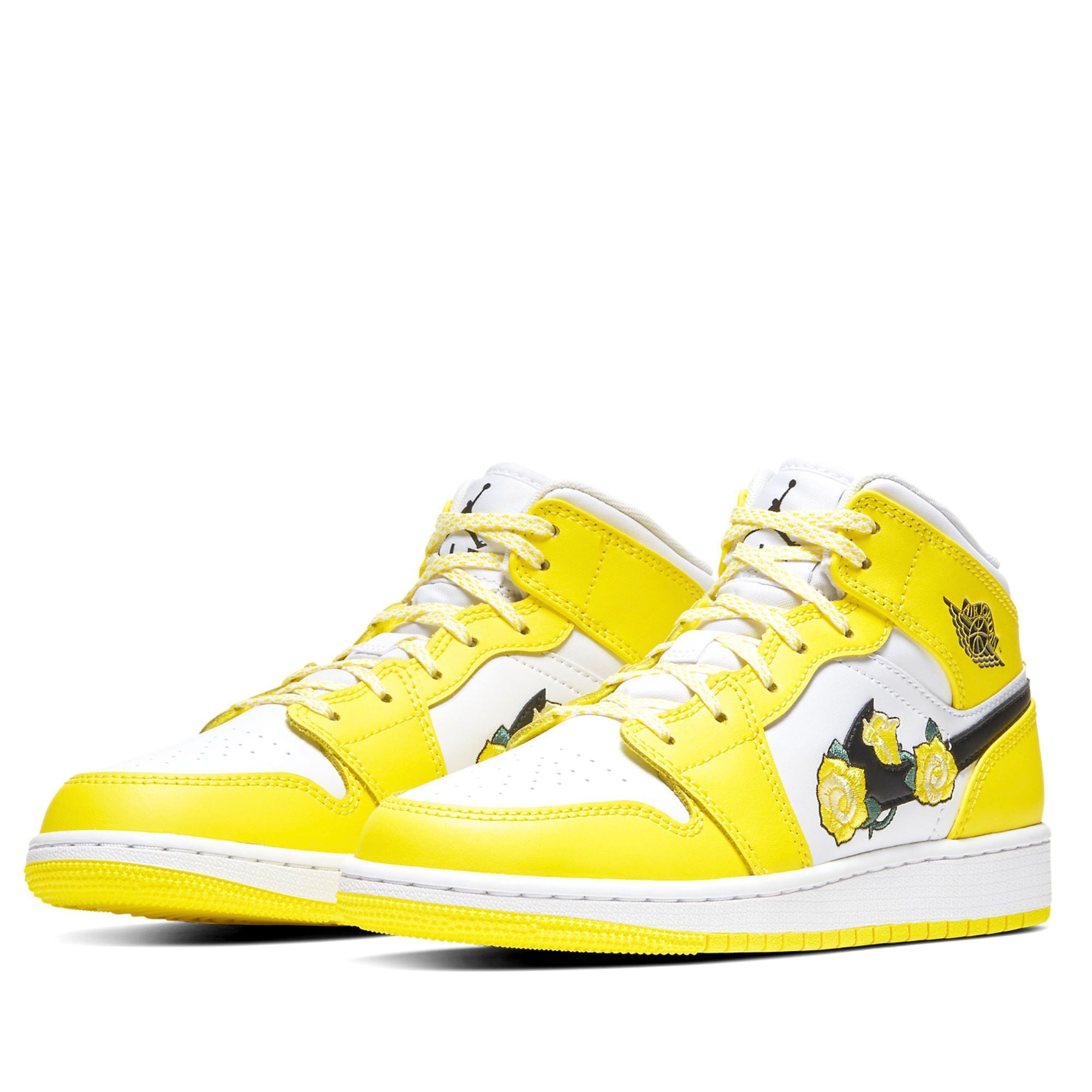  NIKE AIR JORDAN 1 MID GS DYNAMIC YELLOW FLORAL AV5174-700 