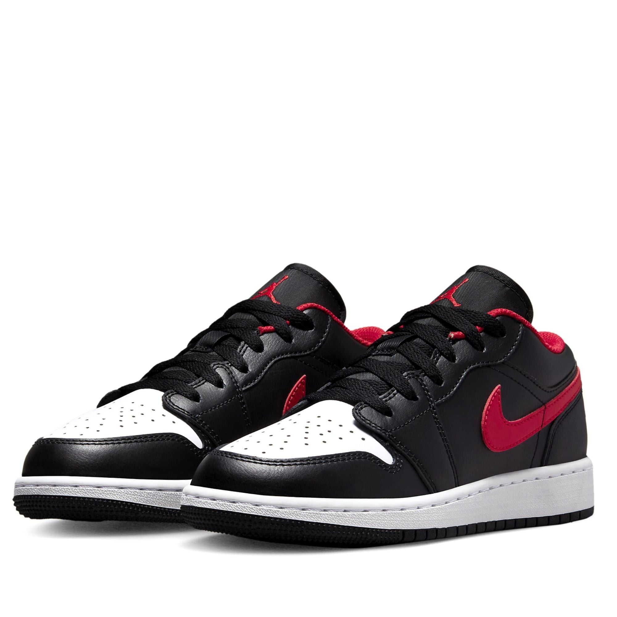  NIKE AIR JORDAN 1 LOW BLACK FIRED RED GS 553560-063 