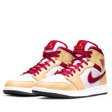  NIKE AIR JORDAN 1 MID BEIGE RED 554724-201 