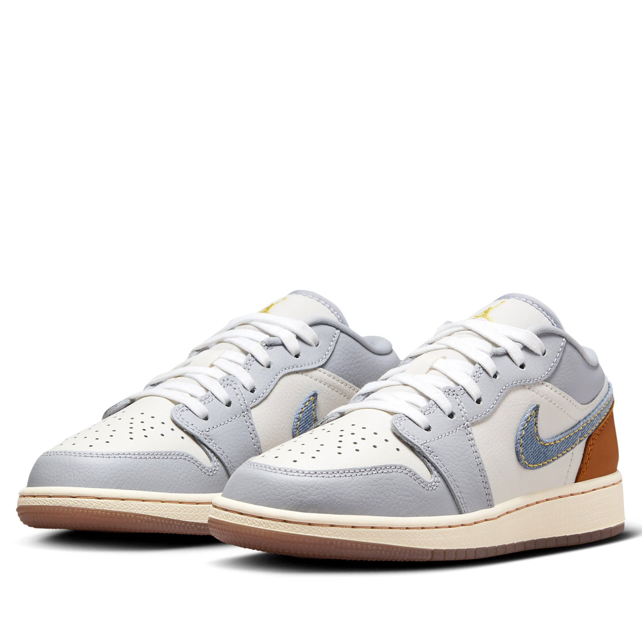  NIKE AIR JORDAN 1 LOW REPAIRED DENIM SWOOSH GS FZ5046-041 