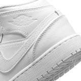  NIKE AIR JORDAN 1 MID TRIPLE WHITE 2023 GS 554725-136 