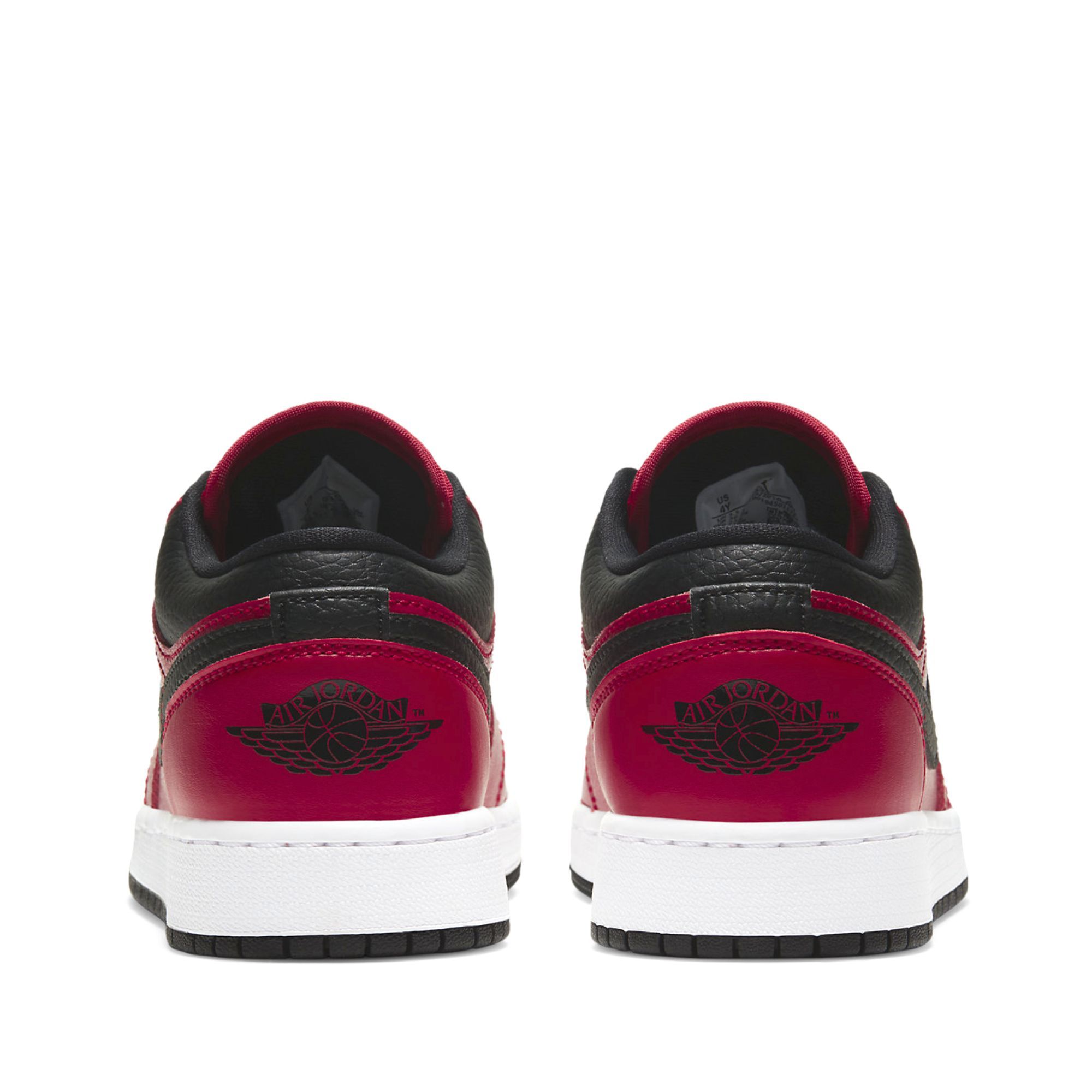 NIKE AIR JORDAN 1 LOW GS GYM RED BLACK PEBBLED 553560-605 
