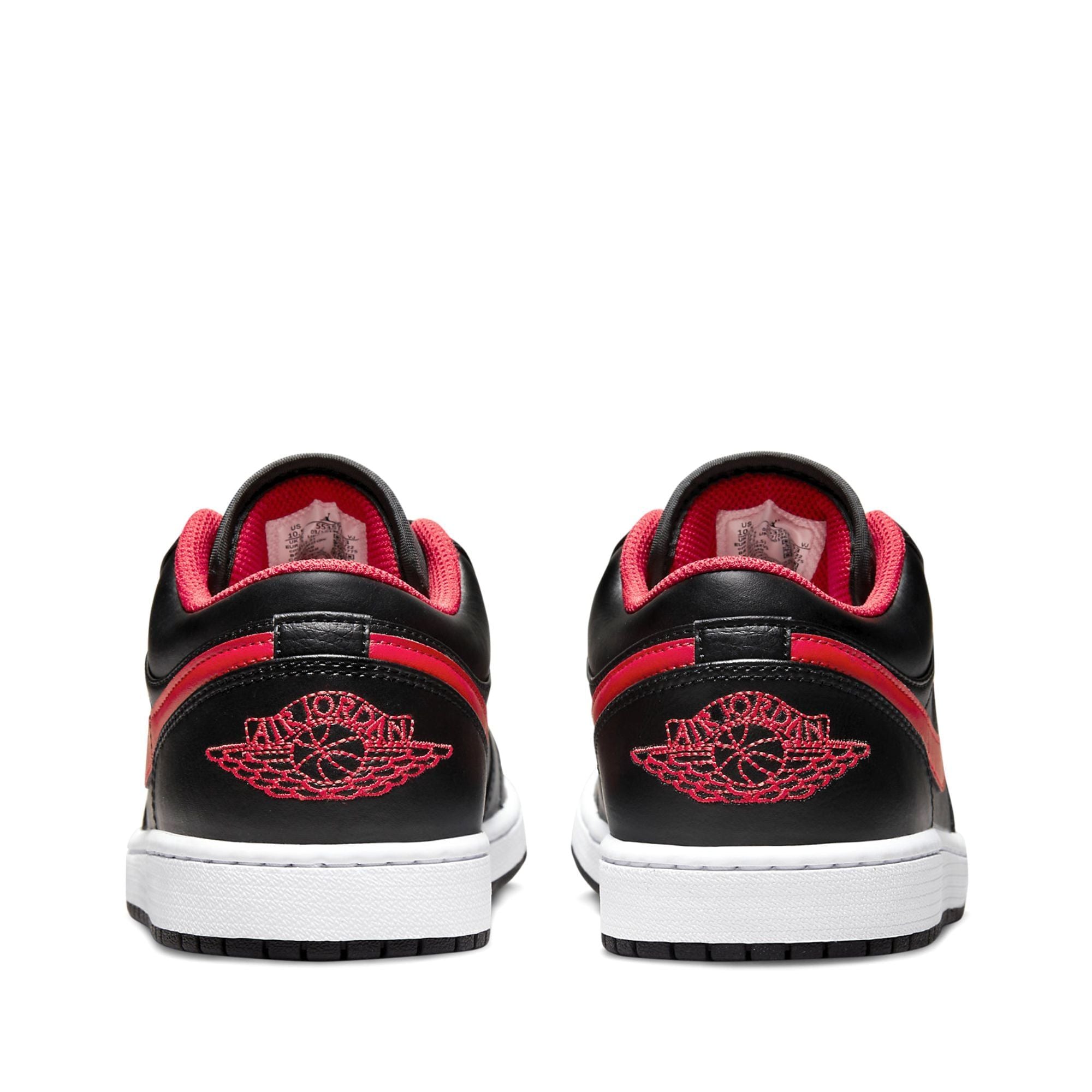  NIKE AIR JORDAN 1 LOW BLACK FIRED RED 553558-063 