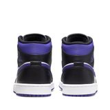  NIKE AIR JORDAN 1 MID WHITE BLACK PURPLE 554724-095 