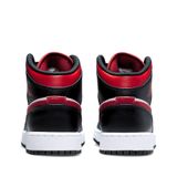  NIKE AIR JORDAN 1 MID BLACK FIRE RED GS 554725-079 