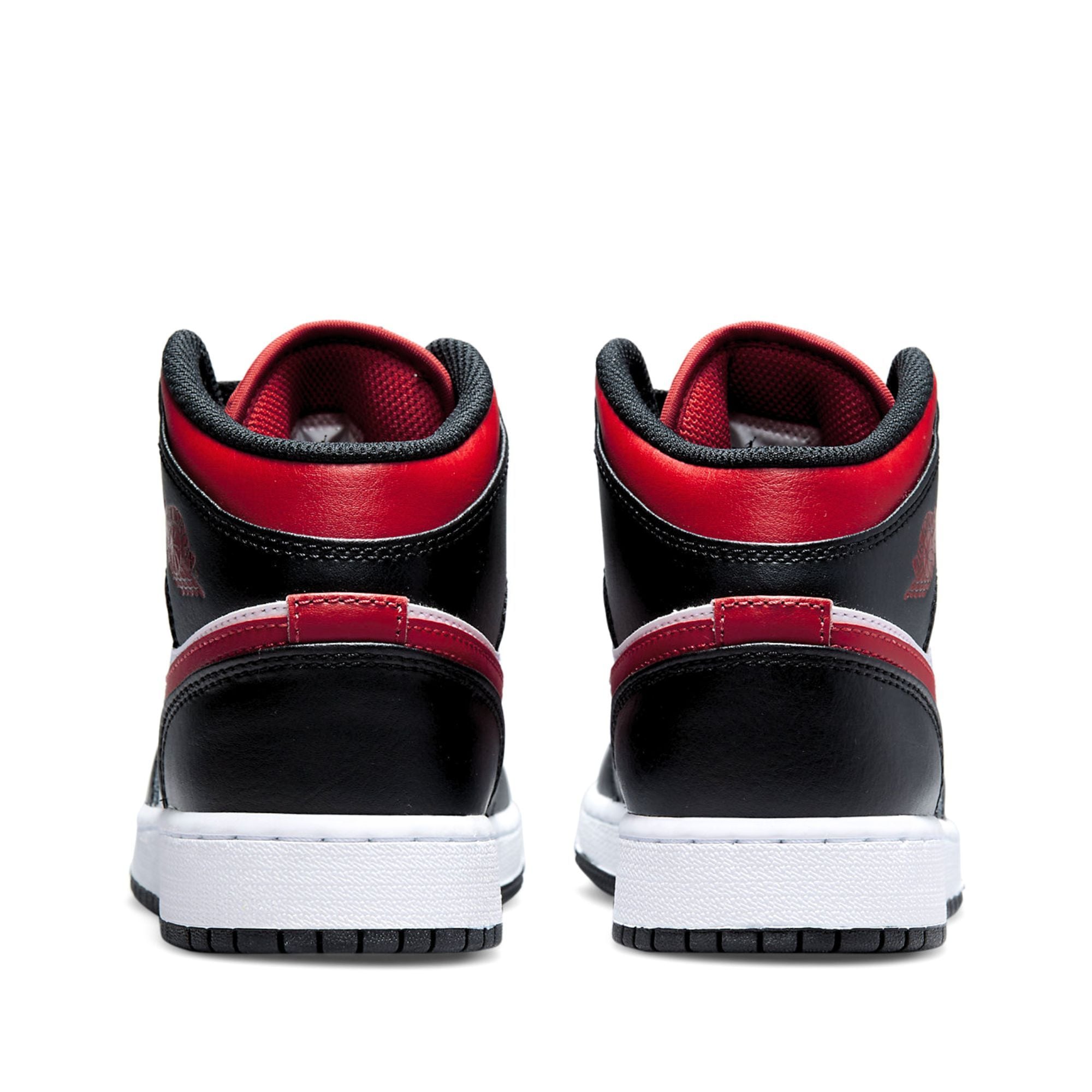  NIKE AIR JORDAN 1 MID BLACK FIRE RED GS 554725-079 