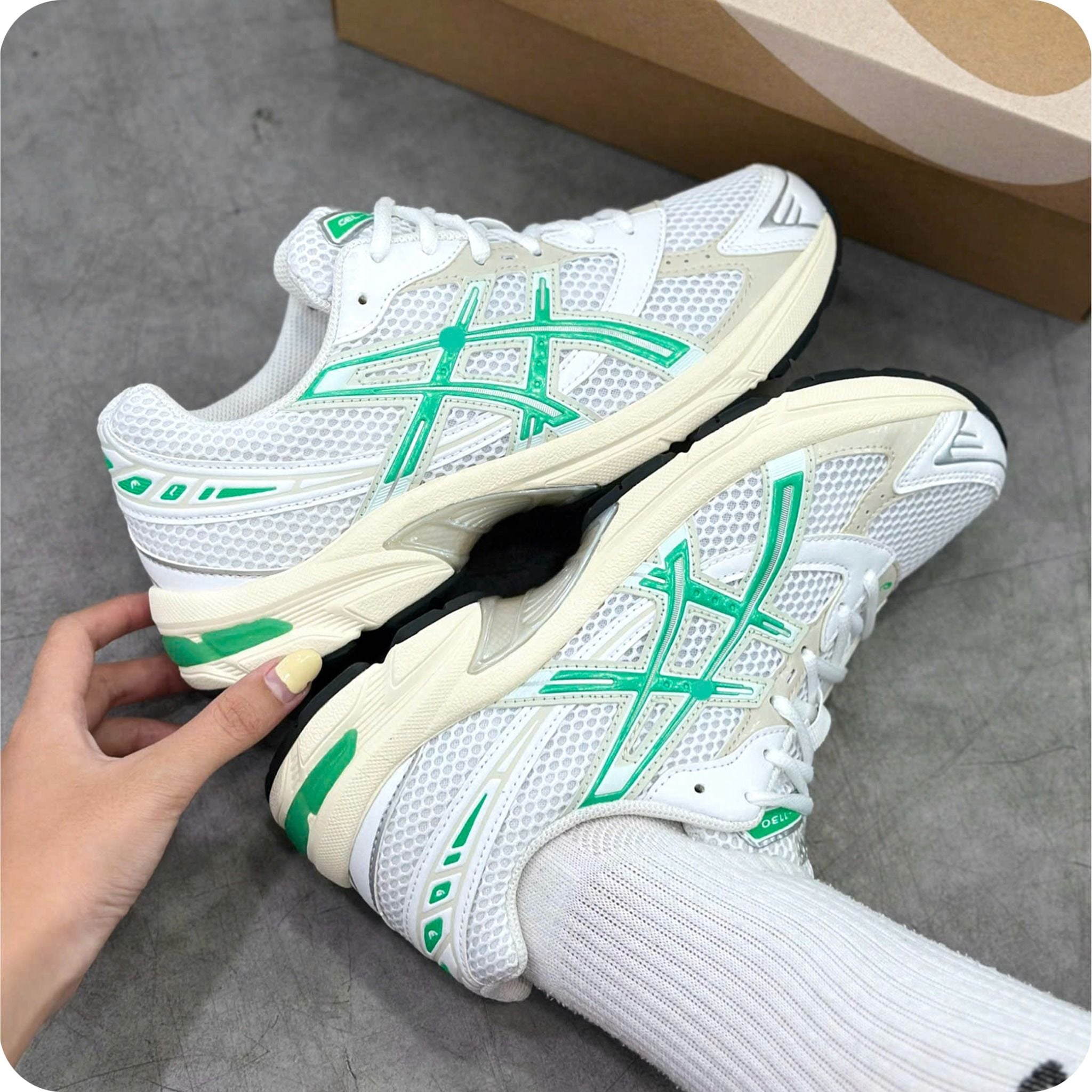  ASICS GEL-1130 WHITE MALACHITE GREEN 1202A164-114 